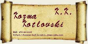 Kozma Kotlovski vizit kartica
